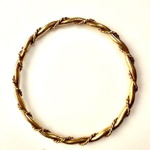 Gold Brass Twisted Bangle Bracelet Large